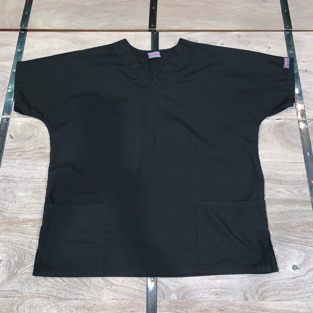 Black Unisex V-neck Scrub tops
